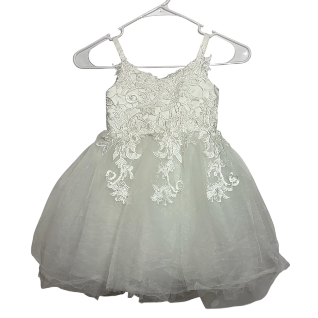 Girls Ivory Lace Tulle Flower Girl Dress | Special Occasion | Size 4-5y